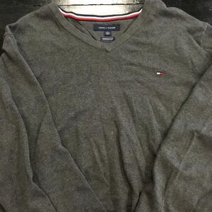 Vintage Grey Tommy Hilfiger V-Neck 00's,